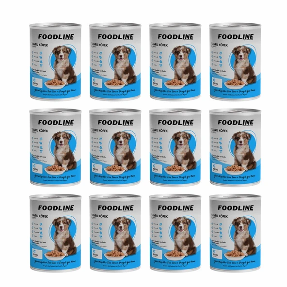 Foodline Kuzu Etli Yavru Köpek Konservesi 400 Gr x 12 Adet