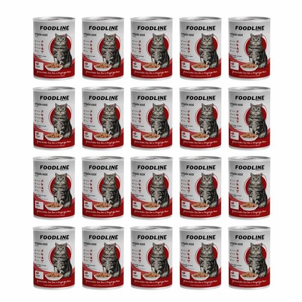 Foodline Biftekli Yetişkin Kedi Konservesi 400 Gr x 20 Adet