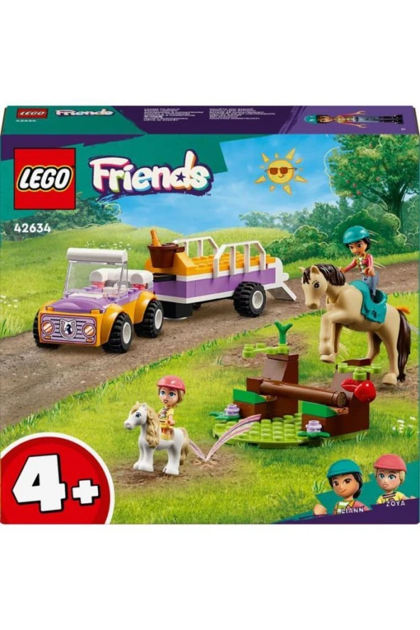 Lego Friends At Ve Midilli Römorku 42634,Liann Ve Zoya Minifigürü İçeren 105 Parça Yapım Seti - Resim 3