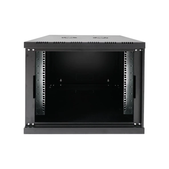 9U 540x550 mm Eko Serisi Yan Panelli Tek Gövdeli Duvar Tipi Kabinet Siyah 2 Yıl Üretici Garantili - Resim 2