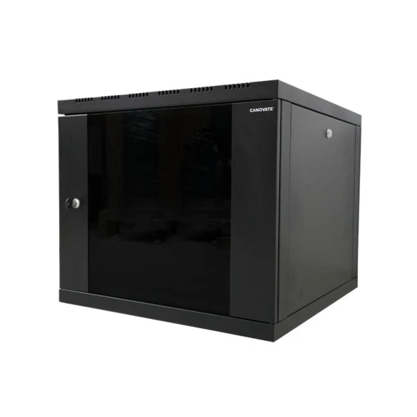 9U 540x550 mm Eko Serisi Yan Panelli Tek Gövdeli Duvar Tipi Kabinet Siyah 2 Yıl Üretici Garantili - Resim 5