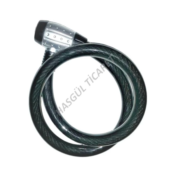 HSGL  BİSİKLET MOTORSİKLET ANAHTARLI HALAT KİLİT 25 X120 cm - 2