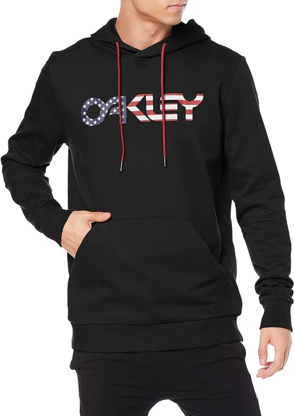 Oakley B1B PO Hoodie 2.0 Kapşonlu Sweatshirt Black American Flag FOA402599-01V