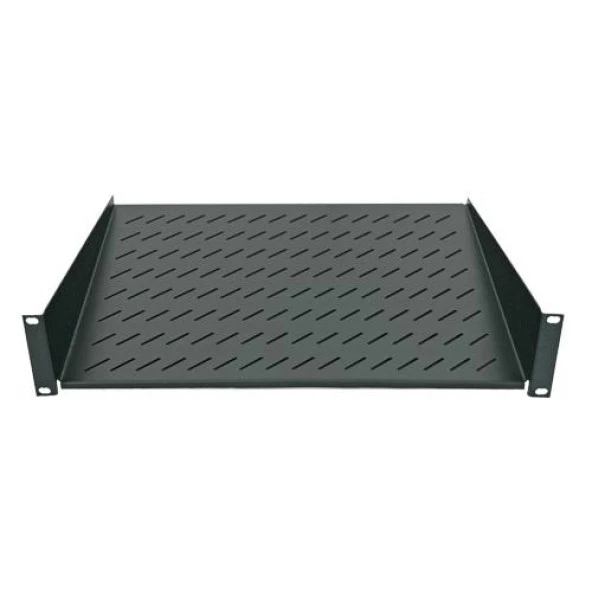 19'' Kabinet Rafı Önden Bağlamalı 1U D=150mm Siyah Ral9005 2 Yıl Garantili