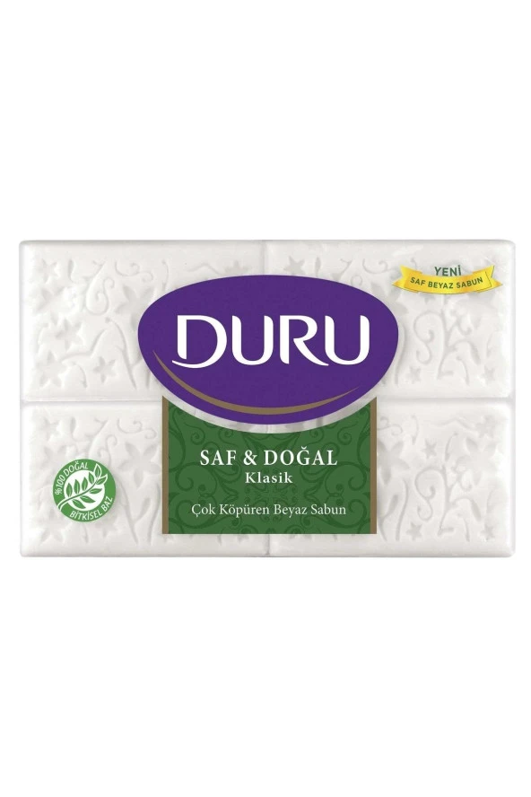 DURU Saf & Doğal Kaynaklı Klasik 4 Adet Beyaz Kalıp Sabun 600Gr