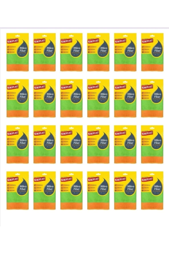 KOROPLAST Mikrofiber Çok Amaçlı Temizlik Bezi 24 Adet 1 Koli