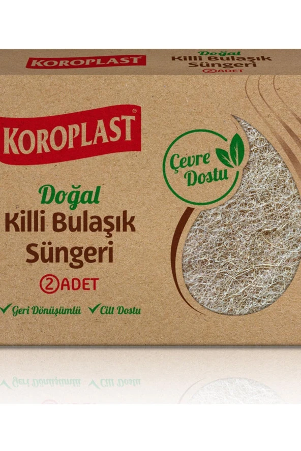 KOROPLAST : Doğal Killi Bulaşık Süngeri 2'Li