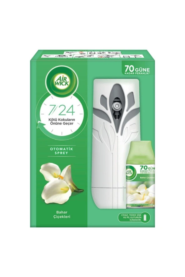 AİR WİCK Oda Kokusu Otomatik Sprey Makine + Yedek 250 Ml Bahar Çiçekleri 70 Güne Kadar Etkili - Resim 2
