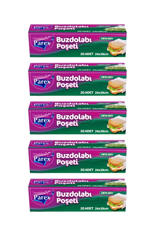 PAREX Buzdolabı Poşeti Orta Boy X 5 Adet