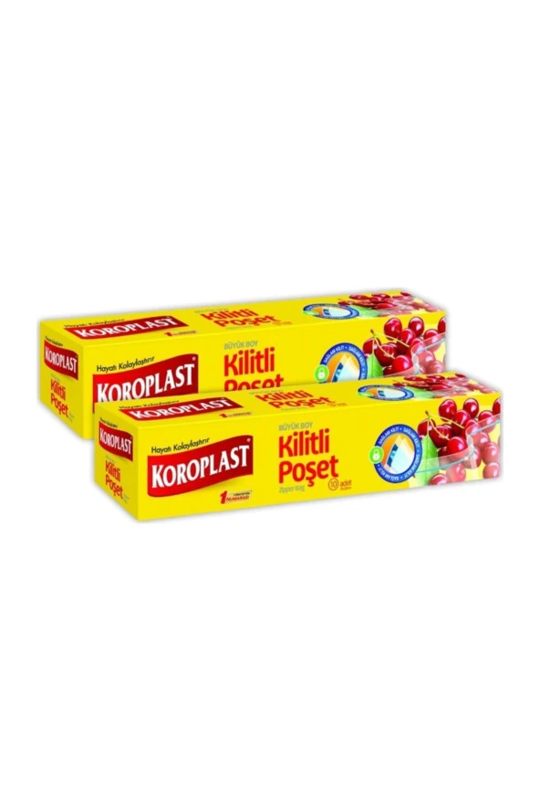 KOROPLAST Kilitli Poşet Büyük Boy 26X28 Cm 10 Adet - 2'Li