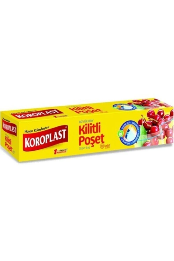 KOROPLAST Kilitli Poşet Büyük Boy 26X28 Cm 10 Adet - 2'Li - 2