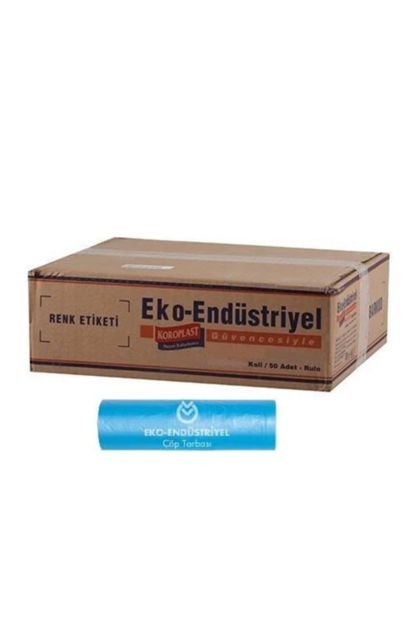 KOROPLAST Eko Endüstriyel Çöp Torbası Büyük Boy Mavi 500 Adet