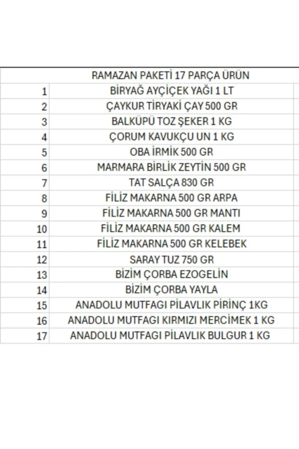 ÇAYKUR Ramazan Paketi Kumanya Yardım Gıda Erzak Kolisi Lüks Paket 17 Parça Ürün - 2
