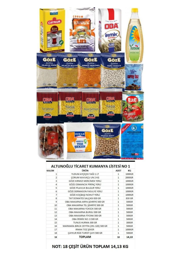 YUDUM Ramazan Kumanya Paketi Yardım Erzak Gıda Kolisi Ekonomik Paket