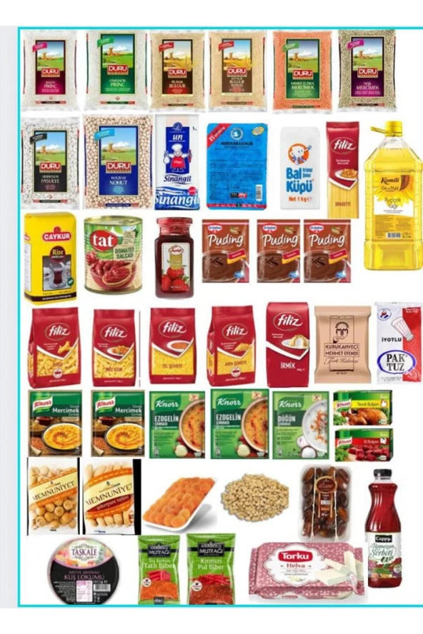 DURU - 4 Lt Ayçiçek Yağı Maksi Boy Ramazan Kumanya Erzak Avantaj Paketi 43 Parça