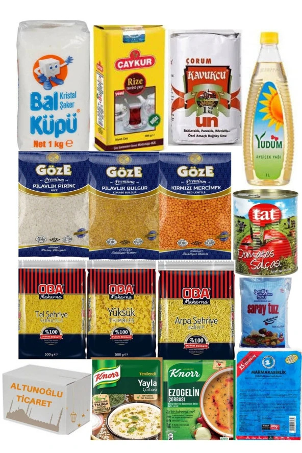 YUDUM Ramazan Paketi Kumanya Yardım Erzak Gıda Kolisi Ekonomik 15 Parça Ürün - 2
