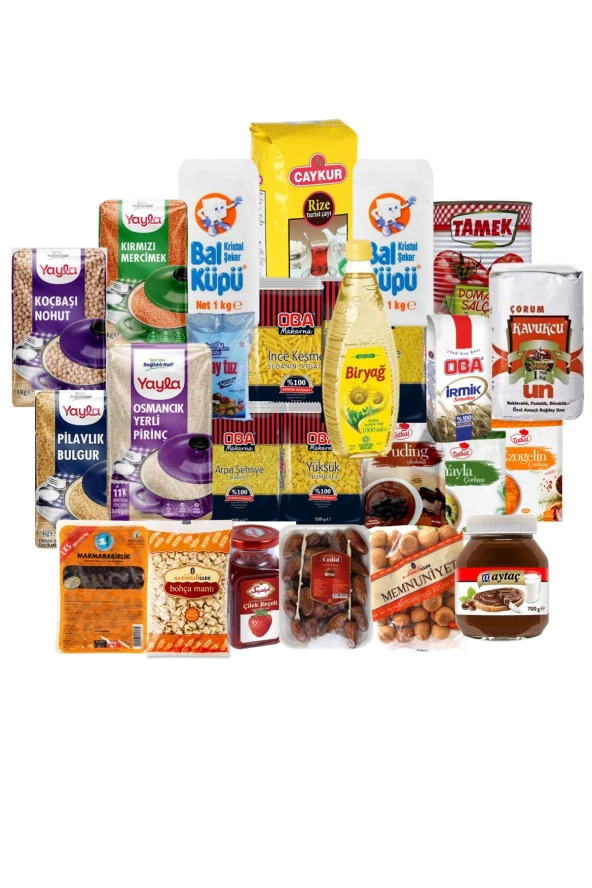 YAYLA Erzak Yardım Paketi Kumanya Kolisi 25 Parça Ürün Lüks Paket