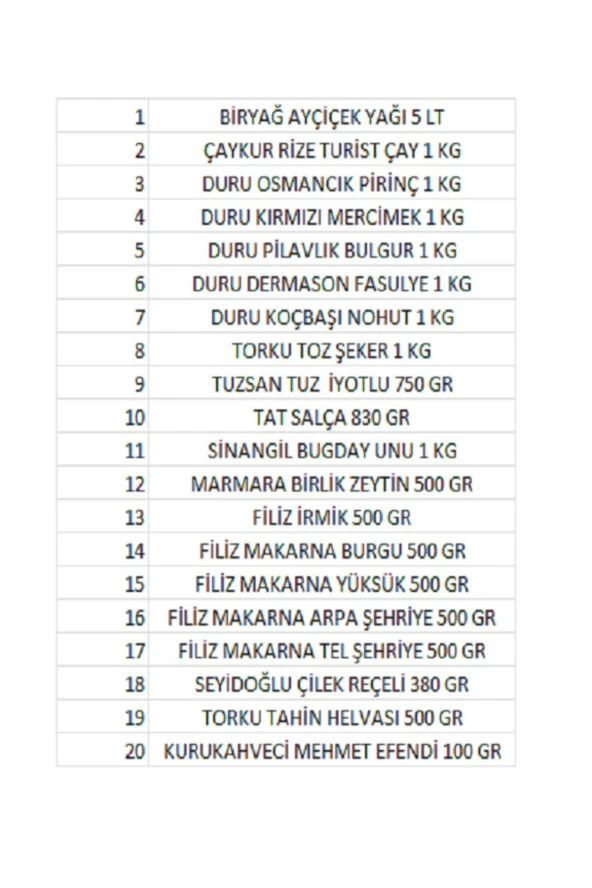 BİRYAĞ 5Lt Çaykur Duru Bakliyat Ramazan Gıda Erzak Paketi 20Parça - 2