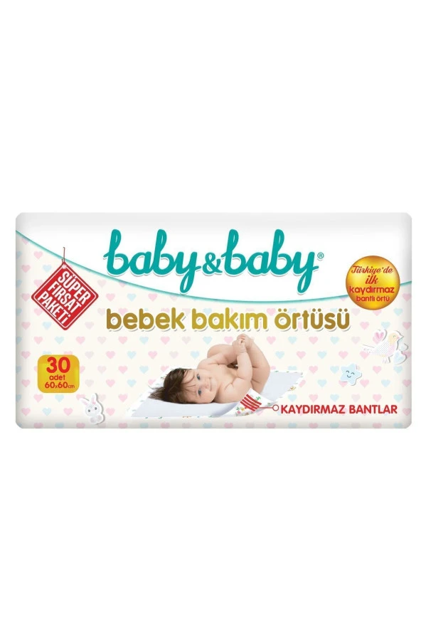BABY&BABY Bebek Bakım Örtüsü 60X60Cm Alt Açma Bezi 30'Lu Paket - 2