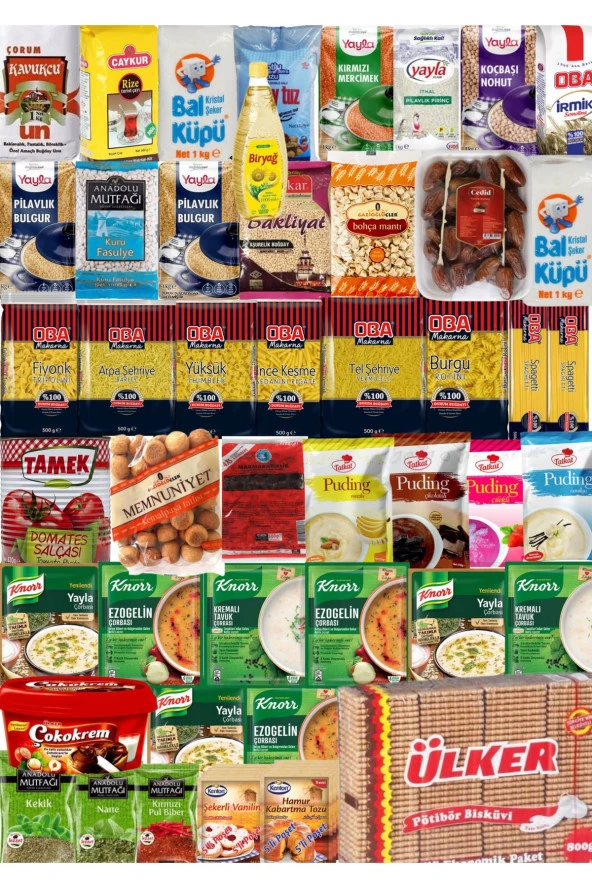 YAYLA Ramazan Paketi Kumanya Yardım Gıda Erzak Kolisi 46 Parça Ürün 22 Kg