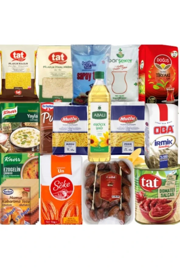 TAT Ramazan Paketi Kumanya Yardım Gıda Erzak Kolisi 16 Parça Ürün