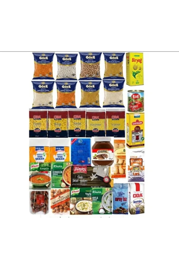 BİRYAĞ Ramazan Paketi Kumanya Yardım Gıda Erzak Kolisi Mega Paket 26 Parça Çeşit 24,6 Kg