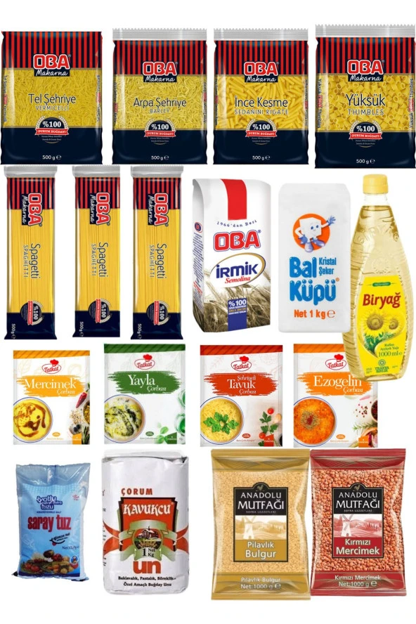 BİRYAĞ Ramazan Paketi Kumanya Yardım Gıda Erzak Kolisi Ekonomik Paket 18 Parça