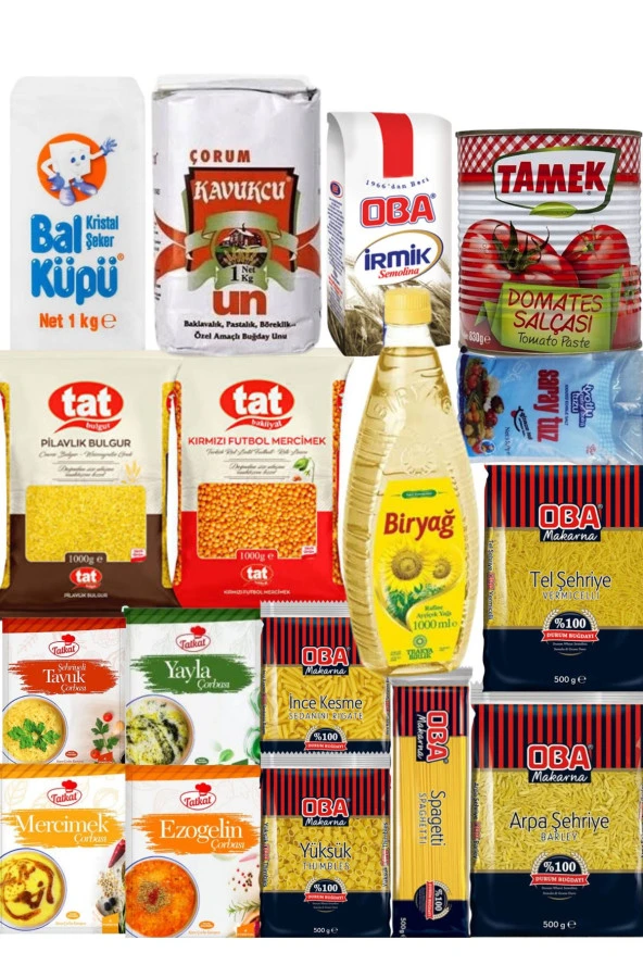 TAT Ramazan Paketi Kumanya Yardım Gıda Erzak Kolisi 17 Parça Ürün Ekonomik Paket