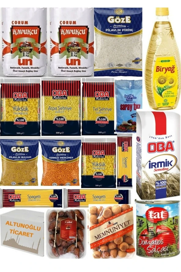 RAMAZAN PAKETİ Kumanya Yardım Gıda Erzak Kolisi 18 Parça Ürün Ekonomik Paket