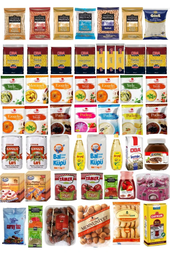 BİRYAĞ Ramazan Paketi Kumanya Yardım Gıda Erzak Kolisi Mega Paket 52 Parça Ürün