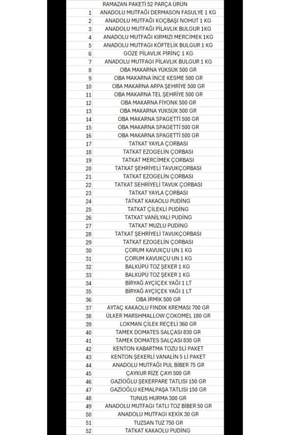 BİRYAĞ Ramazan Paketi Kumanya Yardım Gıda Erzak Kolisi Mega Paket 52 Parça Ürün - 2