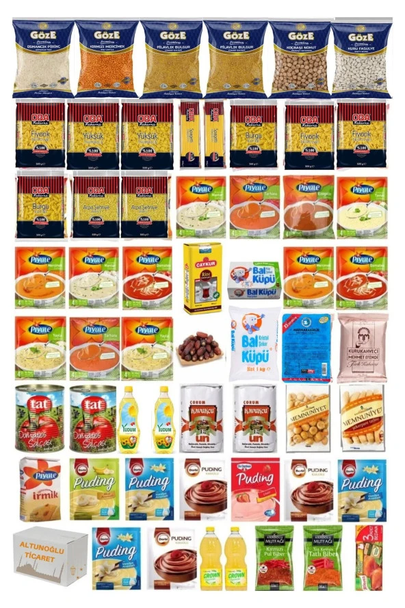 RAMAZAN PAKETİ Kumanya Yardım Erzak Gıda Kolisi 57 Parça Ürün Maxi Koli