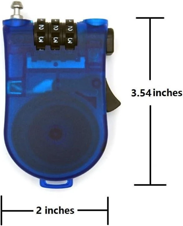Tex TY4605 Masterlock Kask Kilidi Motosiklet ve Bisikletler Için Uyumlu Şifreli Kilit Mavi - Resim 3