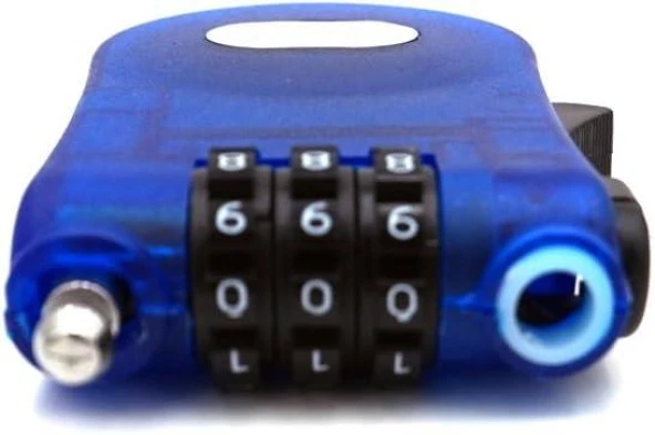 Tex TY4605 Masterlock Kask Kilidi Motosiklet ve Bisikletler Için Uyumlu Şifreli Kilit Mavi - Resim 5