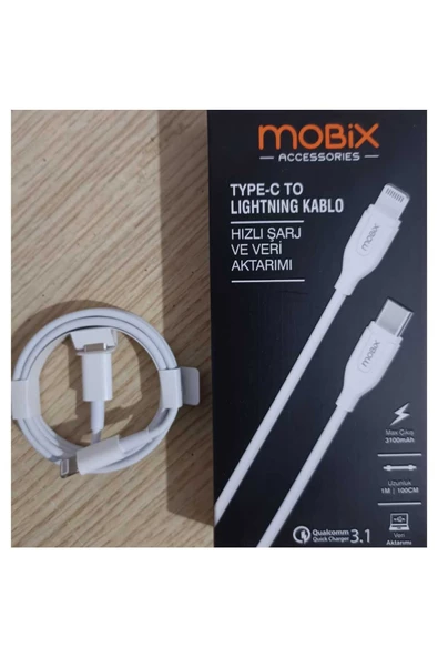 MOBİX Mobix 3.1A Qualcomm Type-C to Lightning Hızlı Şarj Ve Data Kablosu 1M (Mobix Türkiye Garantili) - 2