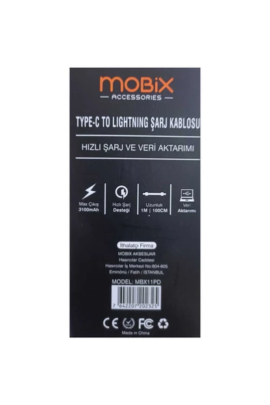 MOBİX Mobix 3.1A Qualcomm Type-C to Lightning Hızlı Şarj Ve Data Kablosu 1M (Mobix Türkiye Garantili) - 3
