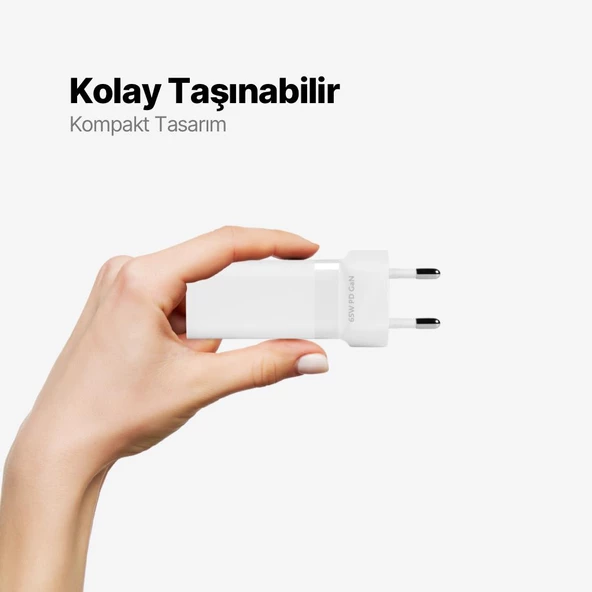 Ttec Süper Şarj Akım Korumalı Gan 65W Şarj Başlığı PD/QC/PPS Hızlı Şarj Başlığı 2X65W PD 18W USB - 6