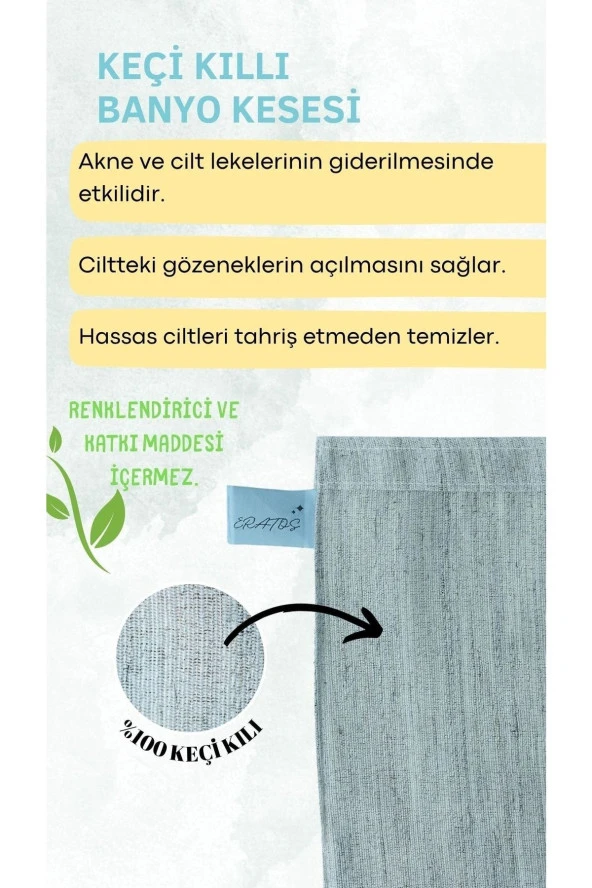 Keçi Kıllı Vücut Kesesi-%100 Doğal Keçi Kıllı- Hassas Ciltler Için- - 2