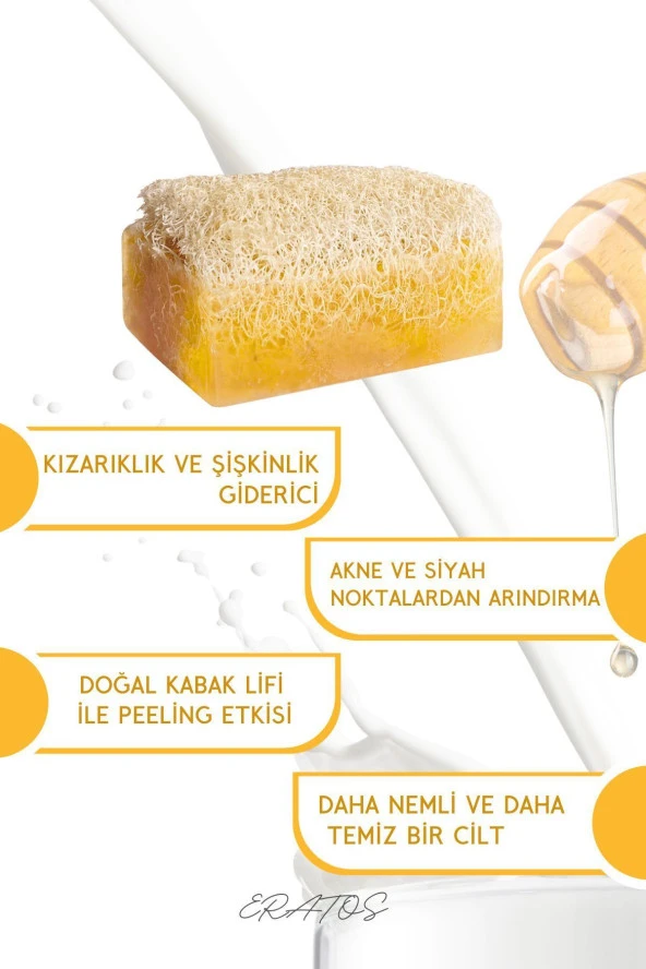 %100 Doğal Süt Ve Ballı Kabak Lifli Sabun- Peeling Etkili Sabun