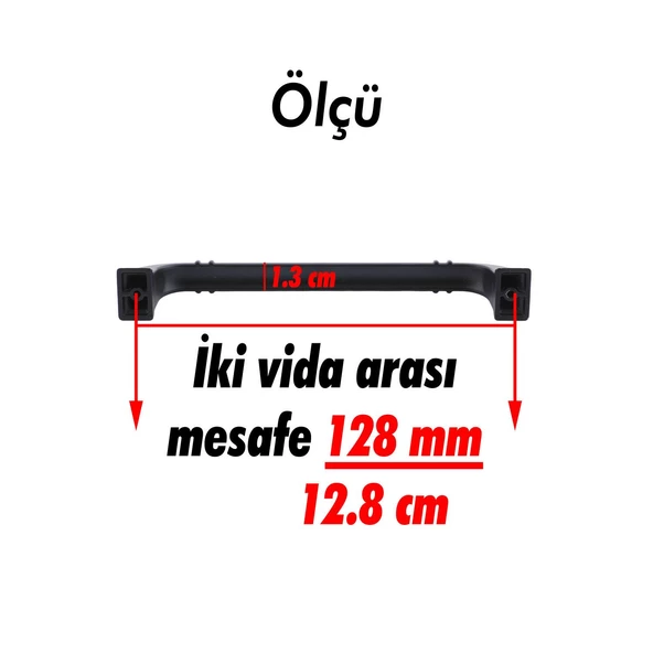 Roma Kulp Mobilya Mutfak Dolabı Çekmece Dolap Kulpları Kapak Kulpu Kulbu Siyah 128 Mm-12.8 Cm Metal - 4