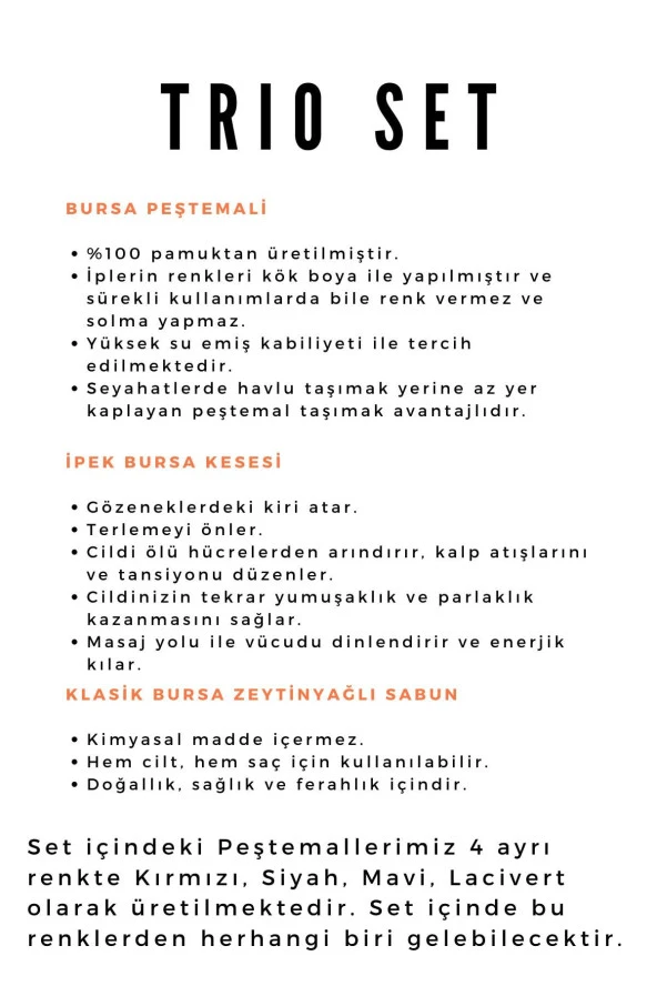 Trıo Set (banyo-hamam-spa-yoga-karavan-tekne-plaj Ve Seyahatlerinizde) 3'lüPeştemal Kese Doğal Sabun - 2