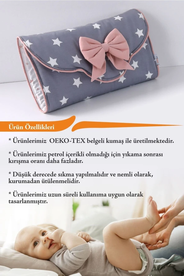 Umaybebek Alt Açma Minderi - Çantalı - Koyu/gri Pudra- - 3