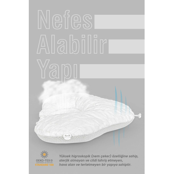 Umaybebek Düz Kafa Yastığı, Bebek Kafa Sendromu Yastığı, Yenidoğan Yastık, Uyku Baş Yastığı-Çift taraflı - 3