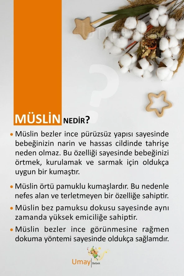 Umaybebek 100x100 Cm, Organik Çift Katlı Müslin Bebek Pikesi, Battaniyesi-Dümen - 4