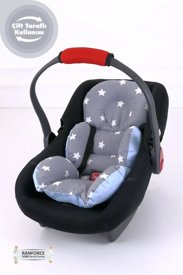 Umaybebek 2 PARÇA / Bel Destekli - Puset Minderi, Örtüsü Takımı - Koyu Gri Mavi-Koyu Gri Mavi - 3