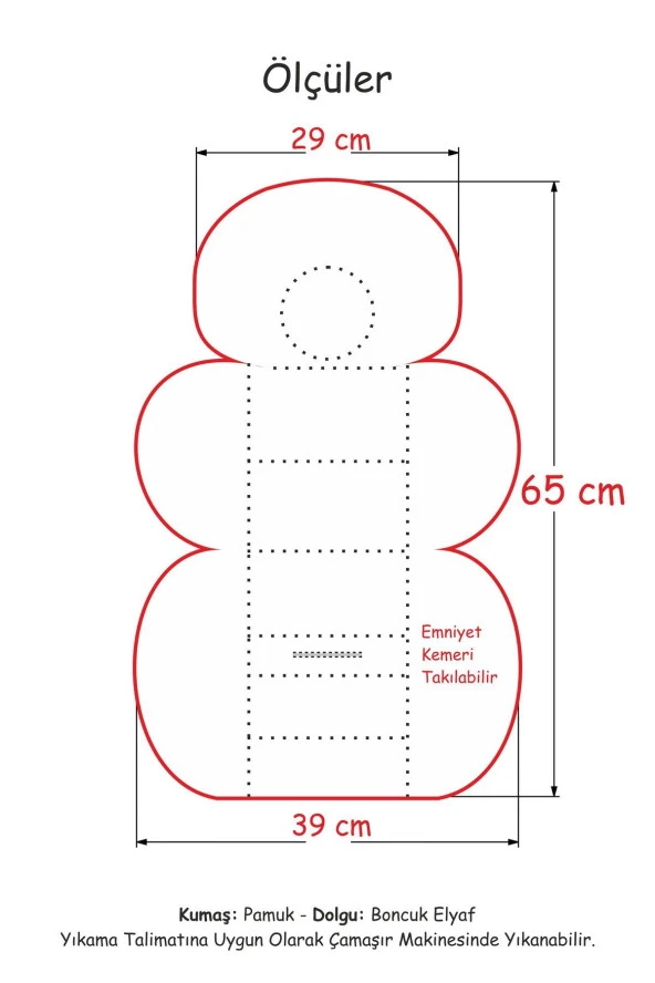 Umaybebek 2 PARÇA / Bel Destekli - Puset Minderi, Örtüsü Takımı - Koyu Gri Pudra-Koyu Gri Pudra - 4
