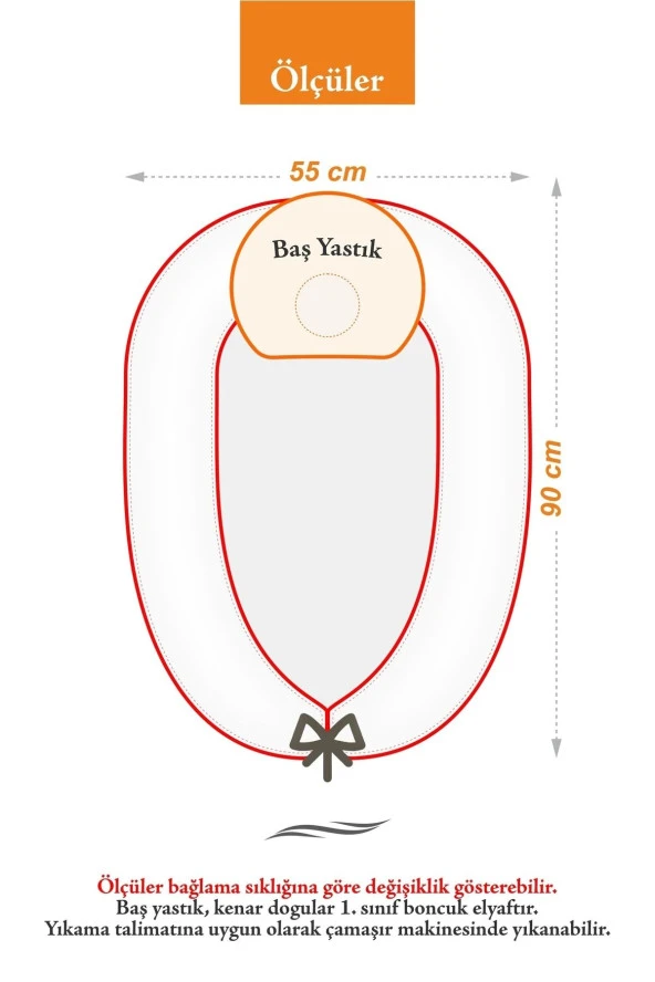 Umaybebek Babynest, Bebek Uyku Yatağı 0-2 Yaş - Kedi Desen-Kahve Yıldız Kedi - 4