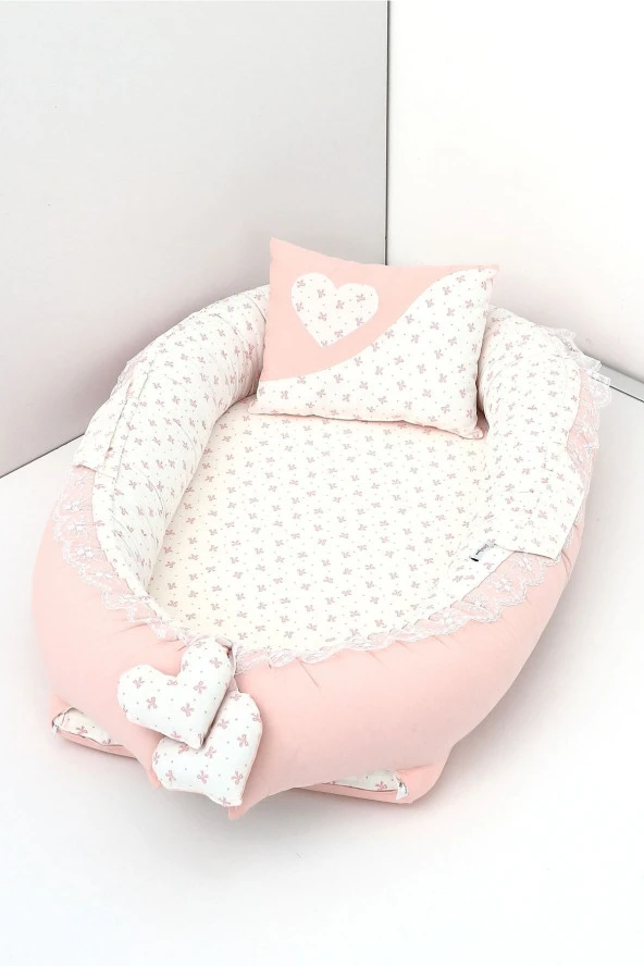 Umaybebek Babynest, Bebek Uyku Yatağı 0-2 Yaş - %100 Pamuk-Bebepembe