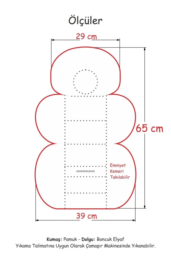 Umaybebek Puset Örtüsü Puset Minderi 2 Parça - Bel Destekli - Kedi Desen-kahve kedi - 4