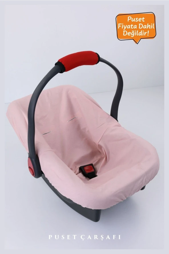 Umaybebek 2 Parça - Bel Destekli Puset Minderi, Puset Çarşafı, Pamuk Kumaş - Orijinal Ürün-Pembe Kelebek - 4
